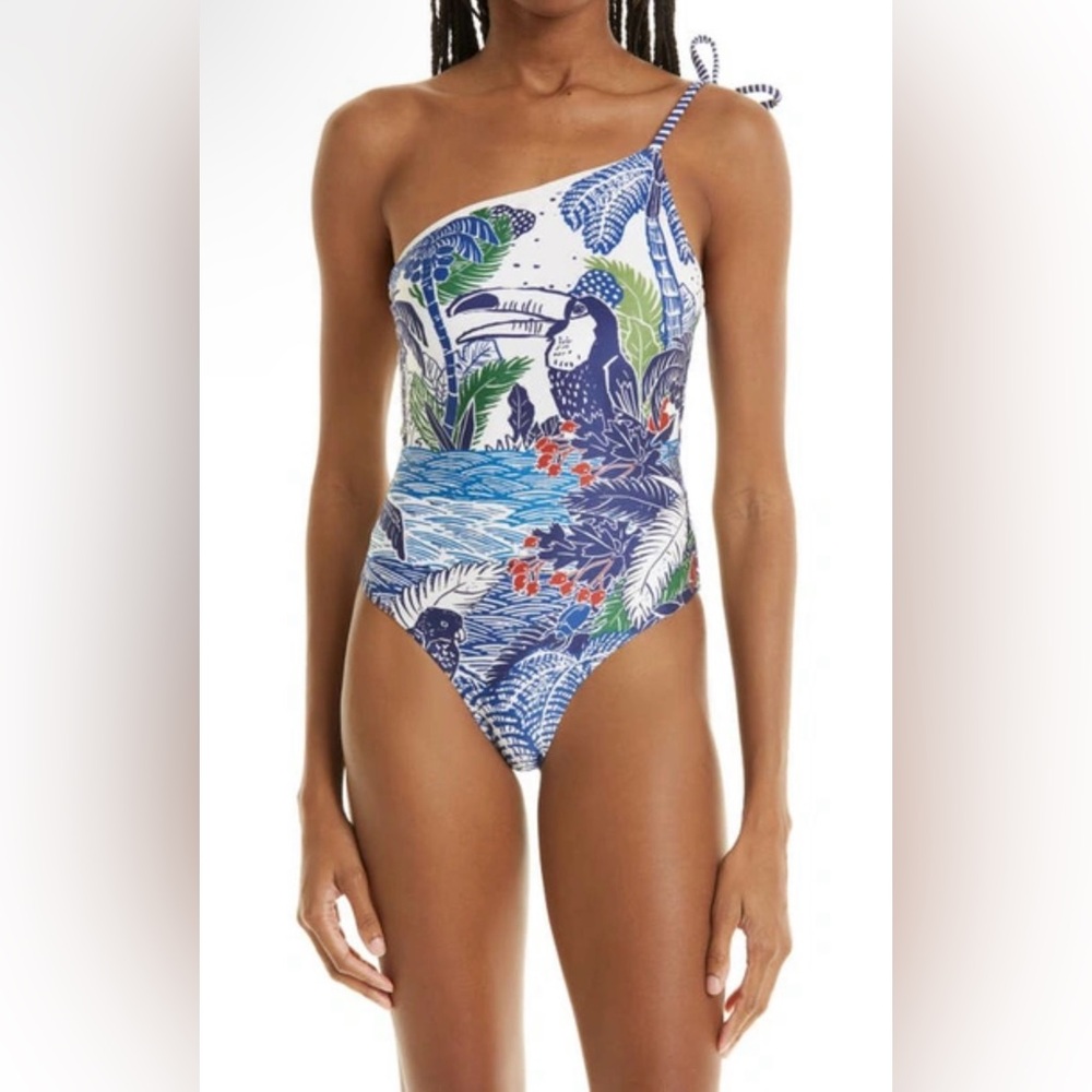 Farm Rio Graphic Rio One Shoulder One Piece